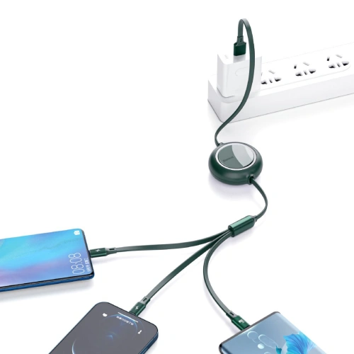 Kup Kabel USB 3w1 Baseus Bright Mirror, USB la micro USB / USB-C / Lightning, 66W, 1.2m (verde) - BSU2800GRN - {ean13} - Sklep Home Screen
