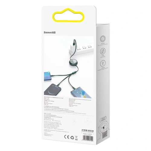 Kup Kabel USB 3w1 Baseus Bright Mirror, USB la micro USB / USB-C / Lightning, 66W, 1.2m (verde) - BSU2800GRN - {ean13} - Sklep Home Screen