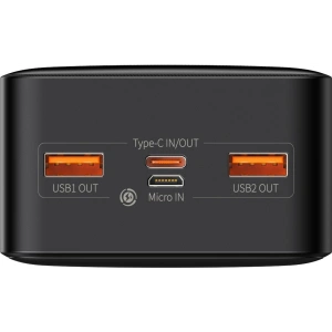 PowerBank Baseus Bipow 30000mAh, 2xUSB, USB-C, 20W (czarny)