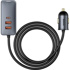 Kup Ładowarka samochodowa Baseus Share Together z przedłużaczem, 3x USB, USB-C, 120W (szara) - BSU2803GRY - {ean13} - Sklep Home Screen