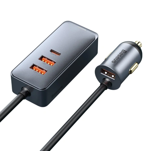 Kup Ładowarka samochodowa Baseus Share Together z przedłużaczem, 3x USB, USB-C, 120W (szara) - BSU2803GRY - {ean13} - Sklep Home Screen