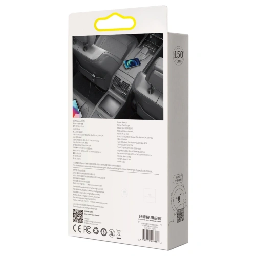 Kup Încărcător auto Baseus Share Together cu prelungitor, 3x USB, USB-C, 120W (gri) - BSU2803GRY - {ean13} - Sklep Home Screen