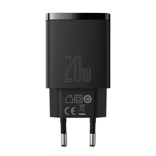 Kup Încărcătorul de rețea Baseus Compact Quick Charger, USB, USB-C, 20W (negru) - BSU2804BLK - {ean13} - Sklep Home Screen