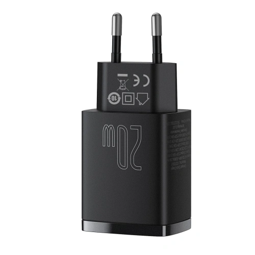 Kup Încărcătorul de rețea Baseus Compact Quick Charger, USB, USB-C, 20W (negru) - BSU2804BLK - {ean13} - Sklep Home Screen