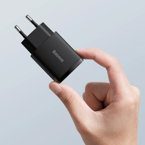 Kup Încărcătorul de rețea Baseus Compact Quick Charger, USB, USB-C, 20W (negru) - BSU2804BLK - {ean13} - Sklep Home Screen