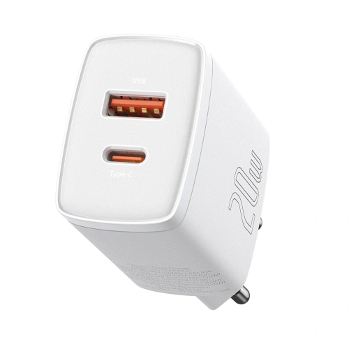 Kup Încărcătorul de rețea Baseus Compact Quick Charger, USB, USB-C, 20W (alb) - BSU2805WHT - {ean13} - Sklep Home Screen