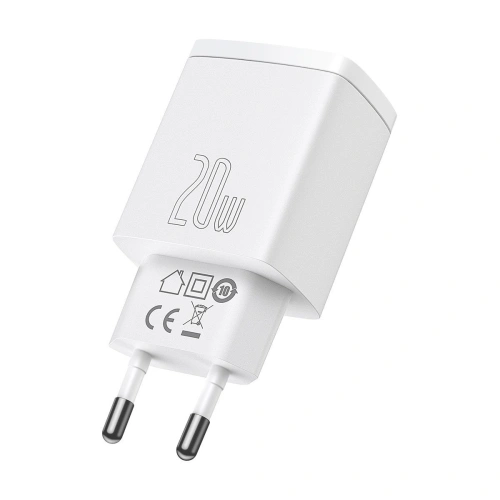 Kup Încărcătorul de rețea Baseus Compact Quick Charger, USB, USB-C, 20W (alb) - BSU2805WHT - {ean13} - Sklep Home Screen
