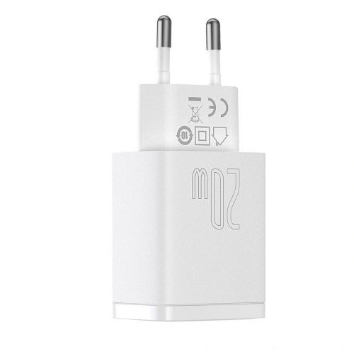 Kup Încărcătorul de rețea Baseus Compact Quick Charger, USB, USB-C, 20W (alb) - BSU2805WHT - {ean13} - Sklep Home Screen