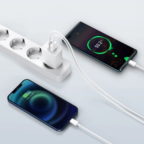 Kup Baseus Ladegerät Kompaktes Schnellladegerät, USB, USB-C, 20W (weiß) - BSU2805WHT - {ean13} - Sklep Home Screen