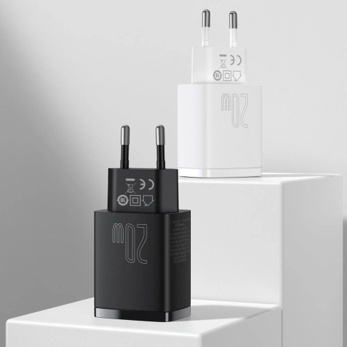 Kup Încărcătorul de rețea Baseus Compact Quick Charger, USB, USB-C, 20W (alb) - BSU2805WHT - {ean13} - Sklep Home Screen