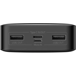 PowerBank Baseus Bipow 20000mAh, 2xUSB, USB-C, 15W (czarny)