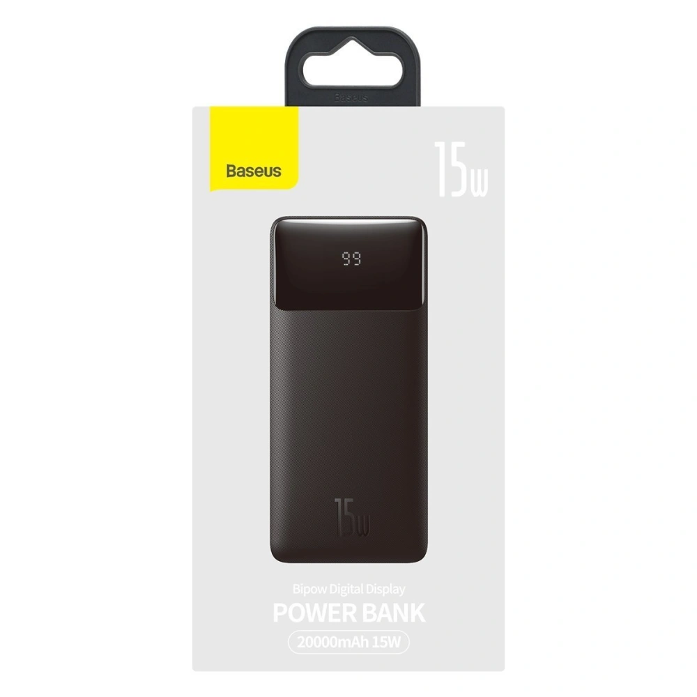 PowerBank Baseus Bipow 10000mAh, 2xUSB, USB-C, 20W (czarny)