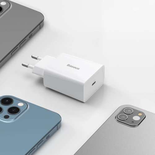 Kup Ładowarka sieciowa Baseus Speed Mini Quick Charger, USB-C, PD, 3A, 20W (biała) - BSU2808WHT - {ean13} - Sklep Home Screen