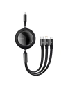 Baseus 1.2m USB 3-in-1-Kabel Bright Mirror, USB zu micro USB / USB-C / Lightning, 100W, (schwarz)