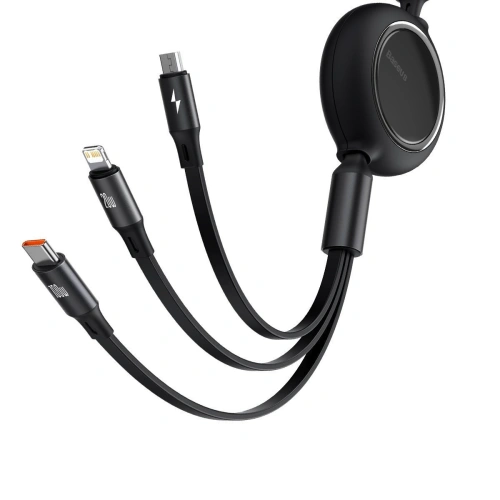 Kup Baseus 1.2m USB 3-in-1-Kabel Bright Mirror, USB zu micro USB / USB-C / Lightning, 100W, (schwarz) - BSU2809BLK - {ean13} - Sklep Home Screen