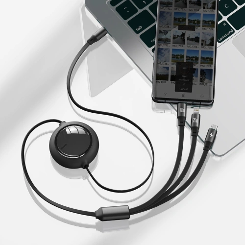 Kup Baseus 1.2m USB 3-in-1-Kabel Bright Mirror, USB zu micro USB / USB-C / Lightning, 100W, (schwarz) - BSU2809BLK - {ean13} - Sklep Home Screen