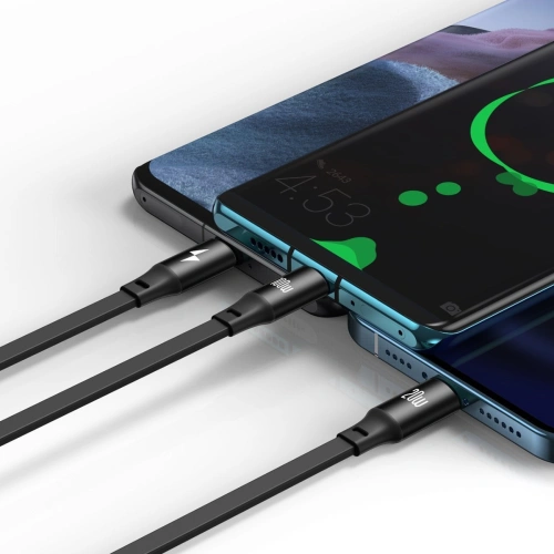 Kup Baseus 1.2m USB 3-in-1-Kabel Bright Mirror, USB zu micro USB / USB-C / Lightning, 100W, (schwarz) - BSU2809BLK - {ean13} - Sklep Home Screen