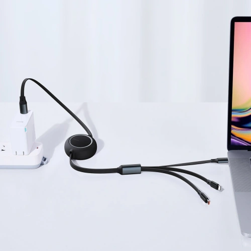Kup Baseus 1.2m USB 3-in-1-Kabel Bright Mirror, USB zu micro USB / USB-C / Lightning, 100W, (schwarz) - BSU2809BLK - {ean13} - Sklep Home Screen