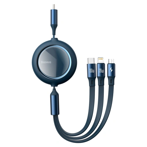 Kup Baseus 1.2m USB 3-in-1-Kabel Bright Mirror, USB zu micro USB / USB-C / Lightning, 100W, (blau) - BSU2810BLU - {ean13} - Sklep Home Screen