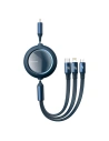 Baseus 1.2m USB 3-in-1-Kabel Bright Mirror, USB zu micro USB / USB-C / Lightning, 100W, (blau)