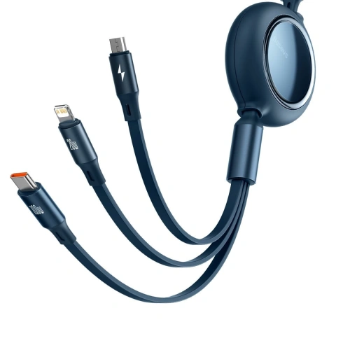 Kup Baseus 1.2m USB 3-in-1-Kabel Bright Mirror, USB zu micro USB / USB-C / Lightning, 100W, (blau) - BSU2810BLU - {ean13} - Sklep Home Screen