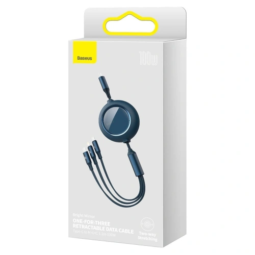 Kup Kabel USB 3w1 Baseus Bright Mirror, USB do micro USB / USB-C / Lightning, 100W, 1.2m (modrý) - BSU2810BLU - {ean13} - Sklep Home Screen