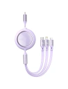 Baseus 1.2m USB 3-in-1-Kabel Bright Mirror, USB zu micro USB / USB-C / Lightning, 100W, (lila)