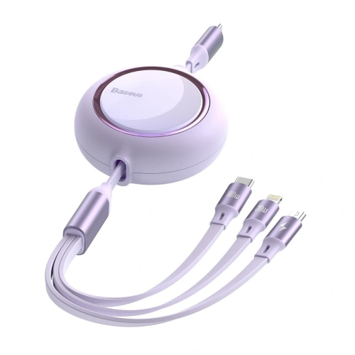 Kup Kabel USB 3w1 Baseus Bright Mirror, USB do micro USB / USB-C / Lightning, 100W, 1.2m (fioletowy) - BSU2811PRP - {ean13} - Sklep Home Screen