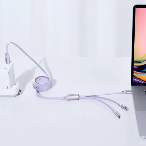 Kup Baseus 1.2m USB 3-in-1-Kabel Bright Mirror, USB zu micro USB / USB-C / Lightning, 100W, (lila) - BSU2811PRP - {ean13} - Sklep Home Screen