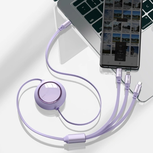Kup Kabel USB 3w1 Baseus Bright Mirror, USB do micro USB / USB-C / Lightning, 100W, 1.2m (fioletowy) - BSU2811PRP - {ean13} - Sklep Home Screen