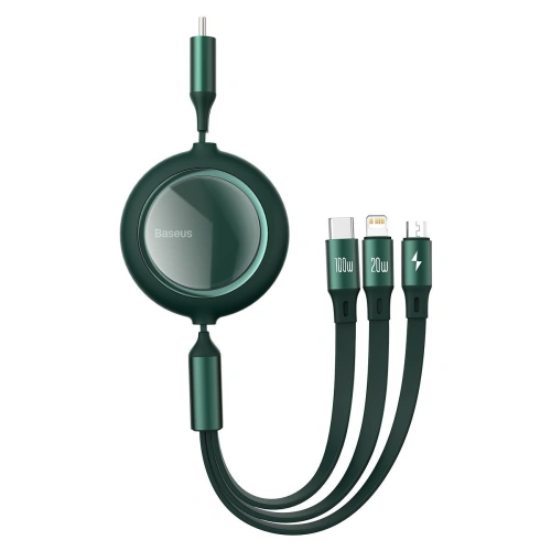 Kup Baseus 1.2m USB 3-in-1-Kabel Bright Mirror, USB zu micro USB / USB-C / Lightning, 100W, (grün) - BSU2812GRN - {ean13} - Sklep Home Screen