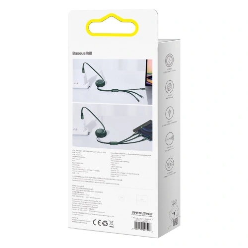 Kup Baseus 1.2m USB 3-in-1-Kabel Bright Mirror, USB zu micro USB / USB-C / Lightning, 100W, (grün) - BSU2812GRN - {ean13} - Sklep Home Screen