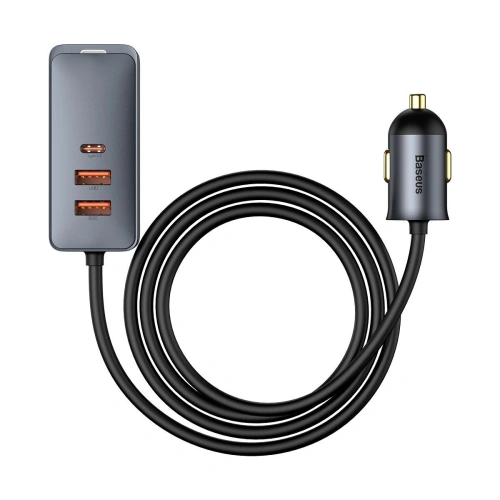 Kup Încărcător auto Baseus Share Together cu prelungitor, 2x USB, 2x USB-C, 120W (gri) - BSU2816GRY - {ean13} - Sklep Home Screen