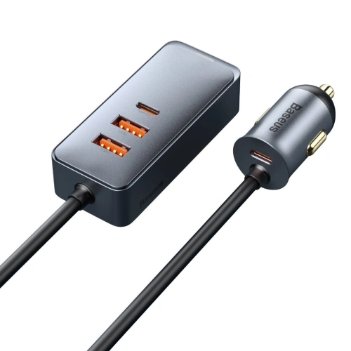 Kup Încărcător auto Baseus Share Together cu prelungitor, 2x USB, 2x USB-C, 120W (gri) - BSU2816GRY - {ean13} - Sklep Home Screen