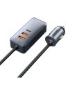 Kup Încărcător auto Baseus Share Together cu prelungitor, 2x USB, 2x USB-C, 120W (gri) - BSU2816GRY - {ean13} - Sklep Home Screen