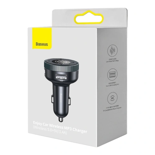 Kup Transmiter FM Baseus Enjoy Car, Bluetooth 5.0, microSD, AUX (czarny) - BSU2817BLK - {ean13} - Sklep Home Screen