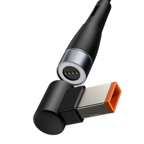 Kup Kabel magnetic Baseus Zinc Magnetic, USB-C la conector DC dreptunghiular, 100W, PD, 2m, unghiular (negru) - BSU2818BLK - {ean13} - Sklep Home Screen