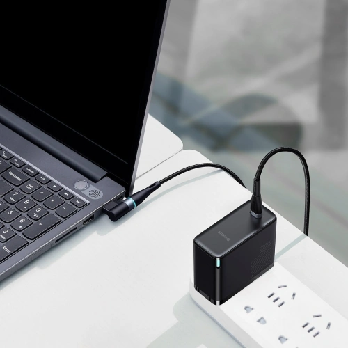 Kup Kabel magnetic Baseus Zinc Magnetic, USB-C la conector DC dreptunghiular, 100W, PD, 2m, unghiular (negru) - BSU2818BLK - {ean13} - Sklep Home Screen