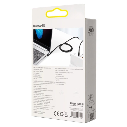 Kup Baseus Magnetisches Kabel Zink Magnetisch, USB-C auf DC Rechteckstecker, 100W, PD, 2m, gewinkelt (schwarz) - BSU2818BLK - {ean13} - Sklep Home Screen