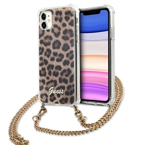 Kup Guess Apple GUHCN61KCLEO iPhone 11 Leopard Hartschalenetui Gold Strap - GUE1060GLD - {ean13} - Sklep Home Screen