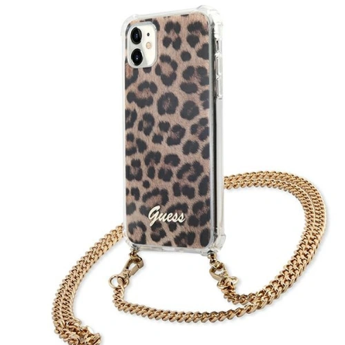 Kup Guess Apple GUHCN61KCLEO iPhone 11 Leopard Hartschalenetui Gold Strap - GUE1060GLD - {ean13} - Sklep Home Screen
