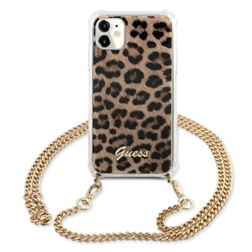 Kup Guess GUHCN61KCLEO Apple iPhone 11 Leopard tvrdý kryt Zlatý popruh - GUE1060GLD - {ean13} - Sklep Home Screen