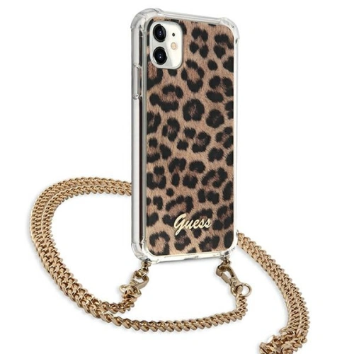 Kup Guess Apple GUHCN61KCLEO iPhone 11 Leopard Hartschalenetui Gold Strap - GUE1060GLD - {ean13} - Sklep Home Screen
