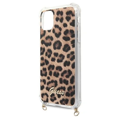 Kup Guess GUHCN61KCLEO Apple iPhone 11 Leopard tvrdý kryt Zlatý popruh - GUE1060GLD - {ean13} - Sklep Home Screen