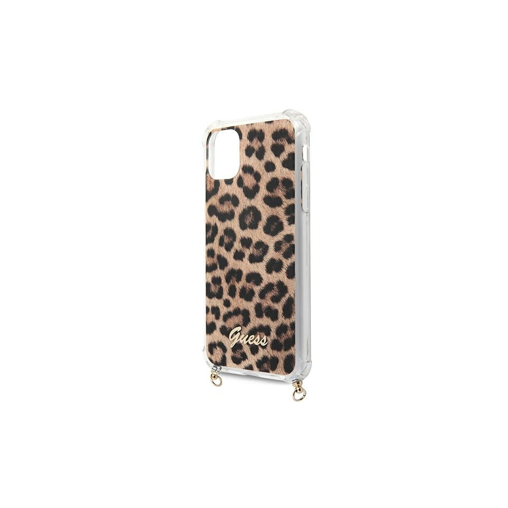 Guess GUHCN61KCLEO Apple iPhone 11 Leopard hardcase Gold Strap
