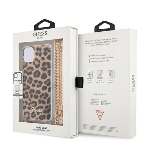 Kup Guess Apple GUHCN61KCLEO iPhone 11 Leopard Hartschalenetui Gold Strap - GUE1060GLD - {ean13} - Sklep Home Screen