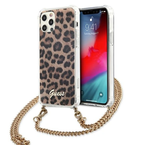 Buy Guess GUHCP12LKCLEO Apple iPhone 12 Pro Max Leopard hardcase Gold Strap - GUE1066LEO - {ean13} - Home Screen Store Europe