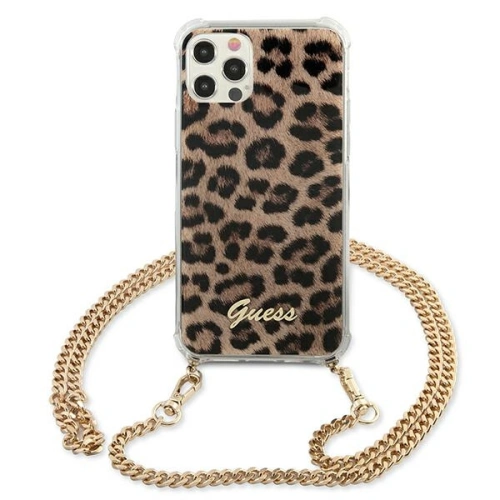 Kup Guess Apple Tasche GUHCP12LKCLEO iPhone 12 Pro Max Leopard Hartschalenetui Gold Strap - GUE1066LEO - {ean13} - Sklep Home Screen