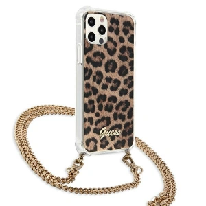 Etui Guess GUHCP12LKCLEO Apple iPhone 12 Pro Max Leopárd kemény tok Arany Pánt