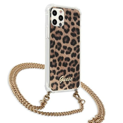 Buy Guess GUHCP12LKCLEO Apple iPhone 12 Pro Max Leopard hardcase Gold Strap - GUE1066LEO - {ean13} - Home Screen Store Europe
